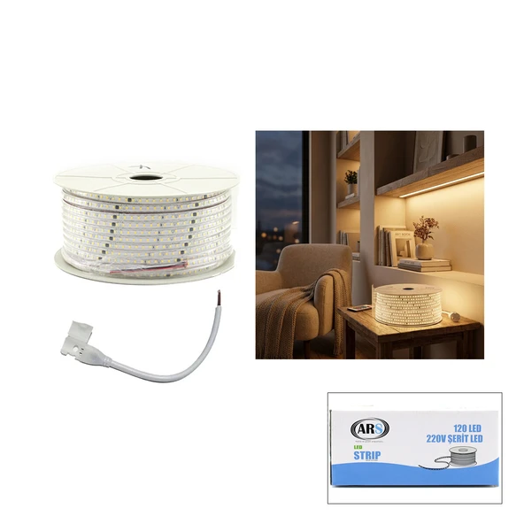 100MT 3000K - GÜN IŞIK DIŞ MEKAN ŞERİT LED 220V 120LED 348983 (5250) ürün görseli 1