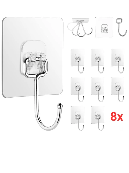 Mucit Home Büyük Kancalı 8 Adet Çok Amaçlı Askı Kendinden Yapışkanlı Havlu Banyo Askısı ürün görseli 1