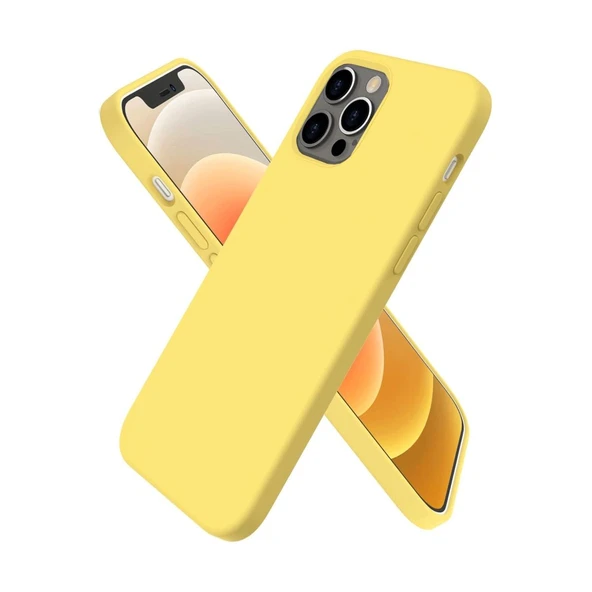 Apple İphone 12 Pro Max Kılıf First Silikon - Sarı ürün görseli 1
