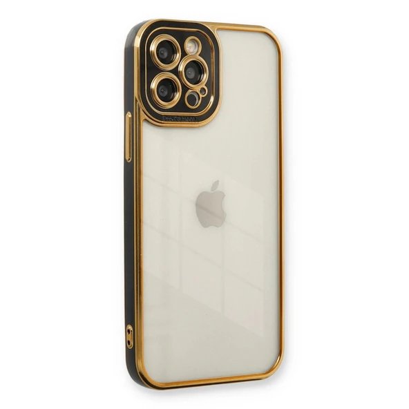 Apple İphone 12 Pro Max Kılıf Liva Lens Silikon - Siyah ürün görseli 1