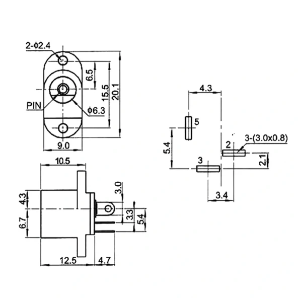 IC-258F DC Jak 2.1mm Kulaklı Tip - Resim 3