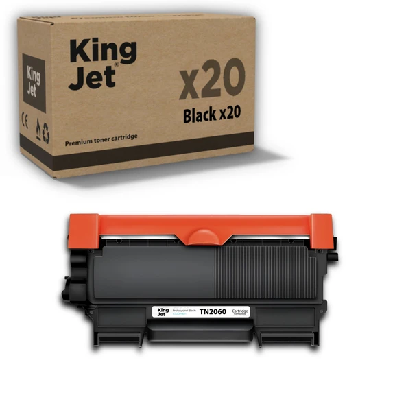 KingJET Brother Uyumlu TN-2060 Standart Kapasiteli (20'li Paket) Muadil Toner | DCP-7055 ürün görseli 1