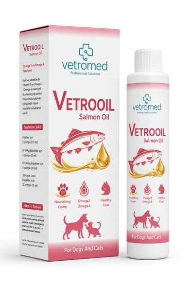 Vetrooil Salmon Oil Omega 3 & 6 Kedi ve Köpekler İçin Somon Yağı 250 ml ürün görseli 1