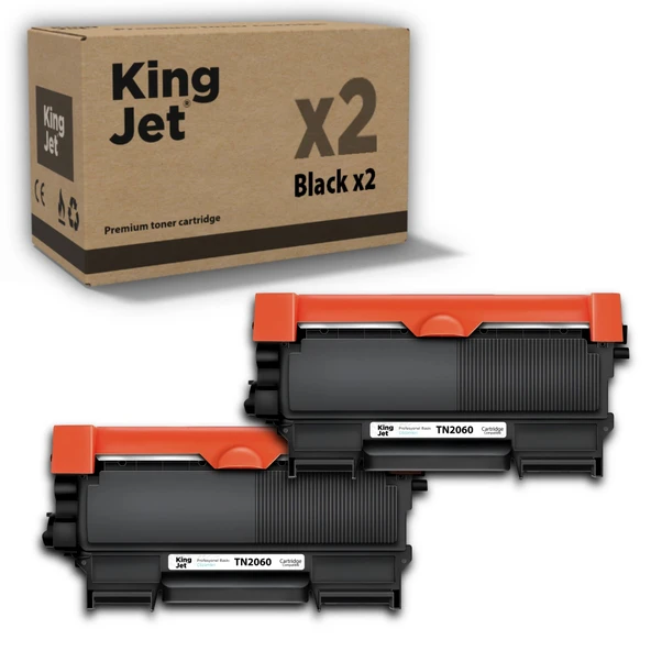 KingJET Brother Uyumlu TN-2060 Standart Kapasiteli (2'li Paket) Muadil Toner | HL-2132 ürün görseli 1