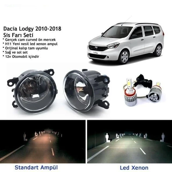 Dacia Lodgy Beyaz Led Xenon Sis Farı Seti ürün görseli 1