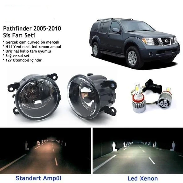 Nissan Pathfinder 2005-2010 Beyaz Led Xenon Sis Farı Seti ürün görseli 1