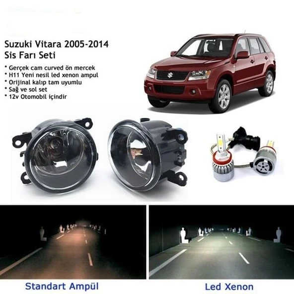 Suzuki Vitara 2005-2014 Beyaz Led Xenon Sis Farı Seti ürün görseli 1