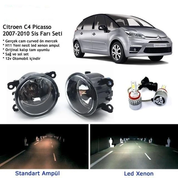 Citroen C4 Picasso 2007-2010 Beyaz Led Xenon Sis Farı Seti ürün görseli 1