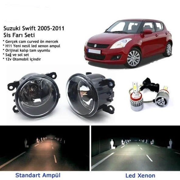 Suzuki Swift 2005-2011 Beyaz Led Xenon Sis Farı Seti ürün görseli 1