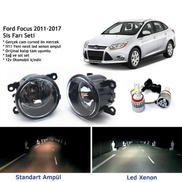 Focus 2011-2017 Beyaz Led Xenon Sis Farı Seti ürün görseli 1