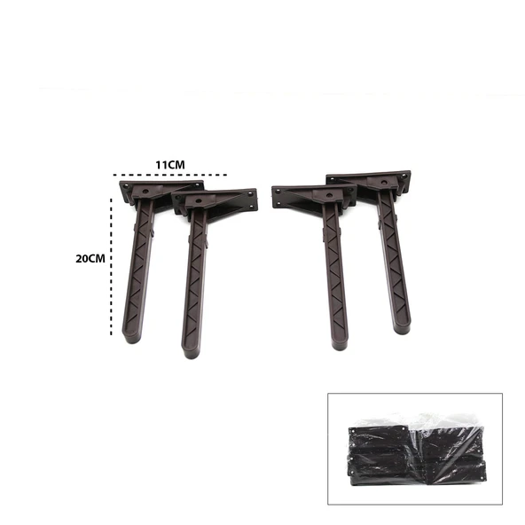 4 ADET KAHVERENGİ SOFRA AYAK KOMPLE PLASTİK 20CM AÇ KAPA (5224) ürün görseli 1