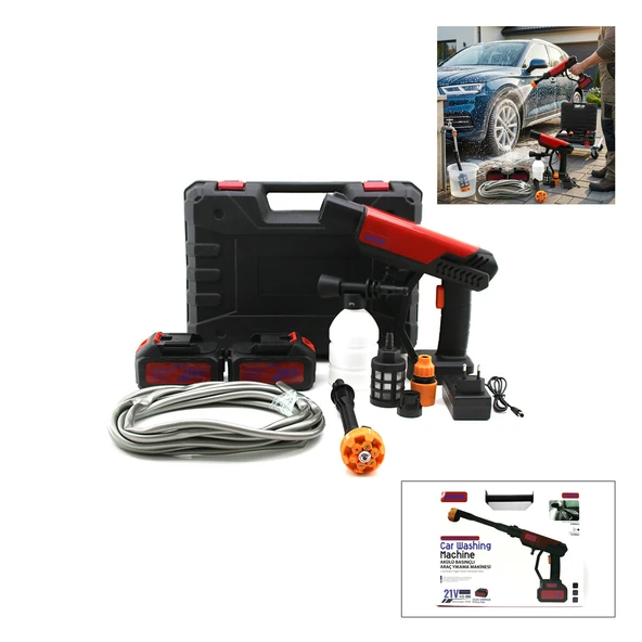 OTO - ARAÇ YIKAMA MAKİNESİ ŞARJLI - YEDEK BATARYALI 135W - 19000 RPM 12000 mAh - 21V 0.62bar A-130 (5224) ürün görseli 1