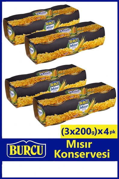 Burcu Haşlanmış Süt Mısır (3 x 200 gr) x 4 Paket ürün görseli 1