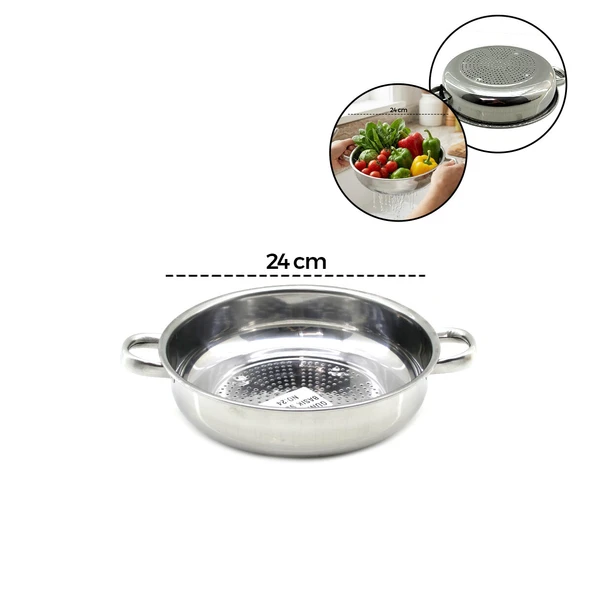 24CM BASIK SÜZEK METAL SÜZGEÇ KULPLU (5224) ürün görseli 1