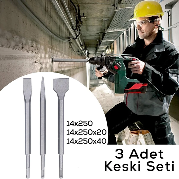 3PCS MURÇ SETİ SİVRİ -DÜZ 25CM (5224) - Resim 3