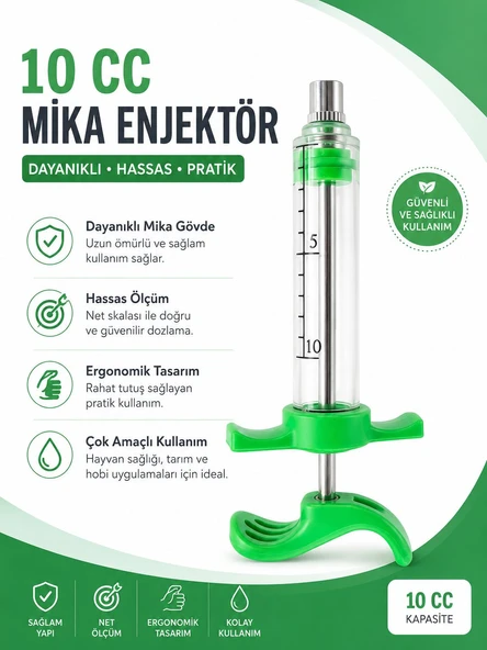 10 cc mika enjektör yeşil ürün görseli 1