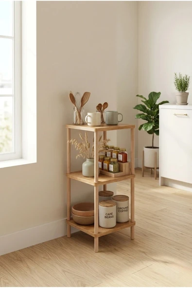 Tridihome 3 Katlı Çok Amaçlı Sehpa Raflı Dekoratif Modern Organizer Stand Ünitesi Atlantik çam&Atlas çam ürün görseli 1