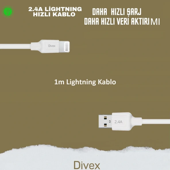 2.4A Iphone Uyumlu Lightning Şarj ve Data Kablosu 1m DC-104 - Resim 4