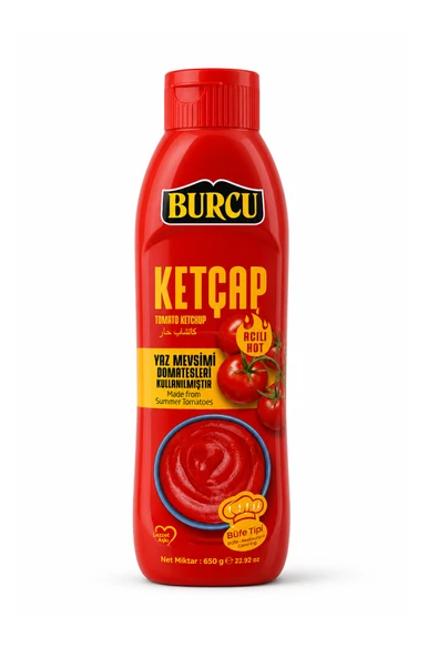 Burcu Ketçap Acı Büfe Tipi 650 gr x 3 Adet - Resim 2