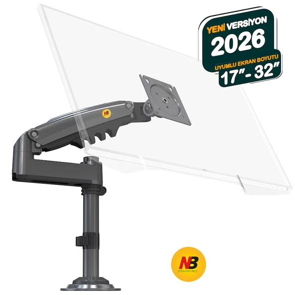 Monitör Standı North Bayou H100 2026 Yeni Model Amortisörlü Tekli Monitör Standı Gri 17-32 Inç - 2-9 kg ürün görseli 1