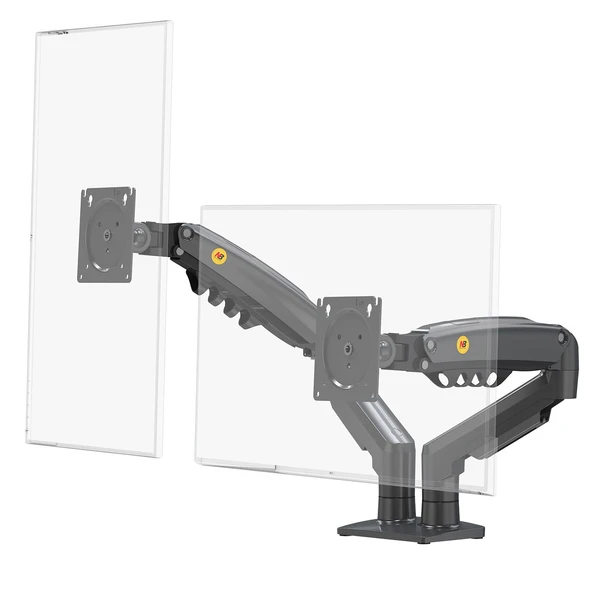 North Bayou NB F160 Çift Kollu Amortisörlü Monitör Standı (17inç-27inç 2-9 Kg) - 360 derece Hareketli Profesyonel Masa Askı Aparatı ürün görseli 1