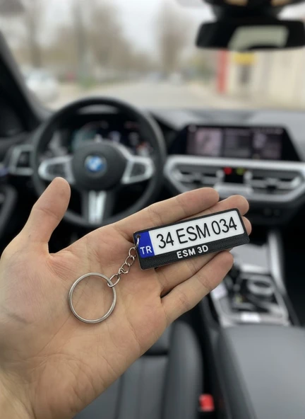 Kişiye Özel Araç Plakası Anahtarlık İsim Yazılı Premium 3D Baskı ürün görseli 1
