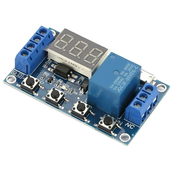 6-30V Zaman Ayarlı Röleli Modül Röle Kartı Micro USB Girişli ürün görseli 1