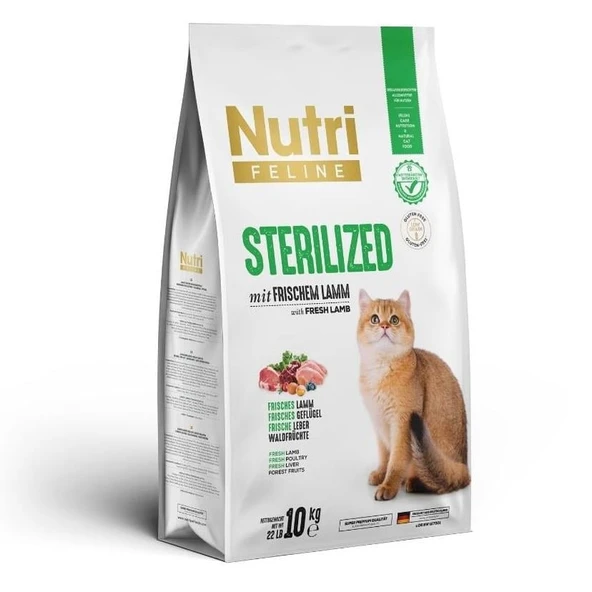 Nutri Feline Sterilised Kuzu Etli Kısırlaştırılmış Kedi Maması 10 Kg ürün görseli 1