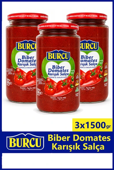 Burcu Biber Domates Karışık Salça 1500 gr (28 Brix) x 3 Adet ürün görseli 1