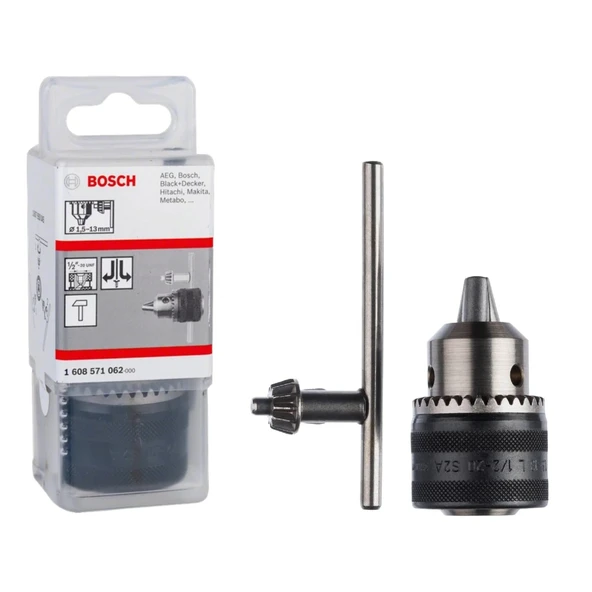 Bosch Anahtarlı Metal Mandren 13mm 1/2" 1608571062 ürün görseli 1