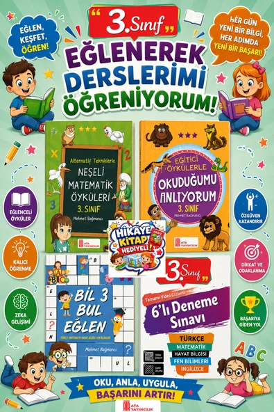 Ata 3.Sınıf Eğlenerek Derslerimi Öğreniyorum Seti ürün görseli 1