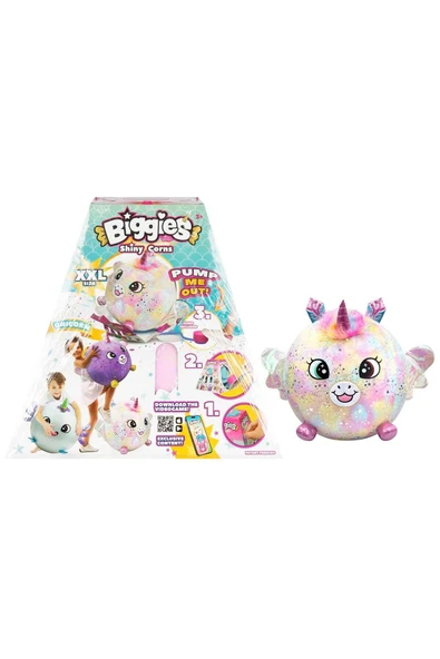 Biggies Şişme Peluş Unicorn XXL Shiny Corns S2 ürün görseli 1