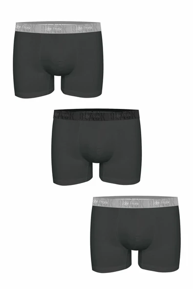 John Frank Üçlü Paket Erkek Boxer JF3BBLK02 ürün görseli 1