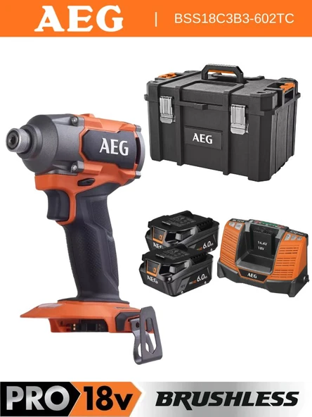 Aeg BSS18C3B3-602TC 2x6.0Ah Çift Akülü Vidalama Plastik Çantalı - 4935500071 - Resim 2