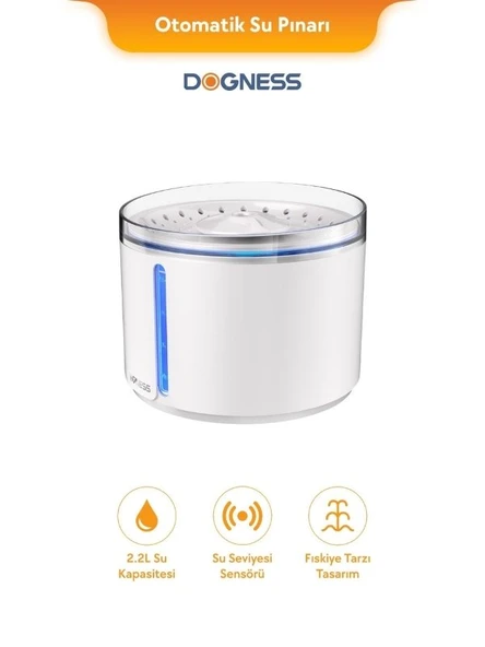 Dogness D09 Akıllı Otomatik Su Pınarı 2.2 L Beyaz - Evcil Dostlar İçin Taze ve Sağlıklı Su ürün görseli 1