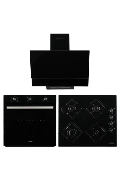 ALVEUS  ECOPLUS SİYAH [TURBO FANLI] 3 LU SET (AD07-A10-AF860) ürün görseli 1