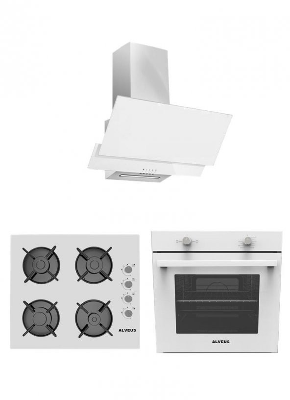 Alveus 850 Beyaz 3Lü Ankastre Set(Ad07-A10-Af850) ürün görseli 1