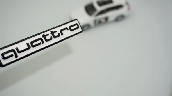 DK Tuning Quattro Siyah Beyaz Bagaj Logo Amblem Audi İle Uyumlu ürün görseli 1