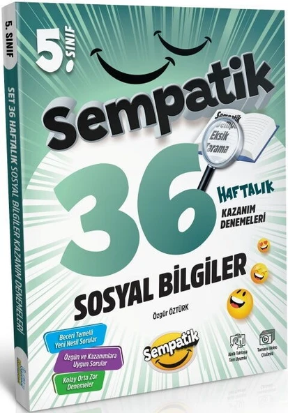 5. Sınıf Sosyal Bilgiler Sempatik 36 Haftalık Kazanım Denemeleri Ünlüler Karması ürün görseli 1