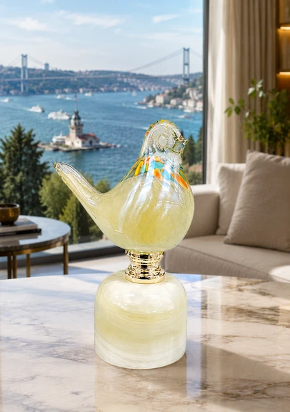 Tamamen El işçiliği Ve Üfle İle Yapılmış 17 cm Boyutlarında Kuş Figürü ürün görseli 1