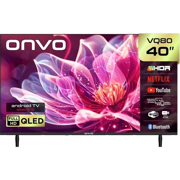 Onvo 40VQ80F2FA 40'' 102 Ekran Uydu Alıcılı Full HD WhaleOS QLED TV ürün görseli 1