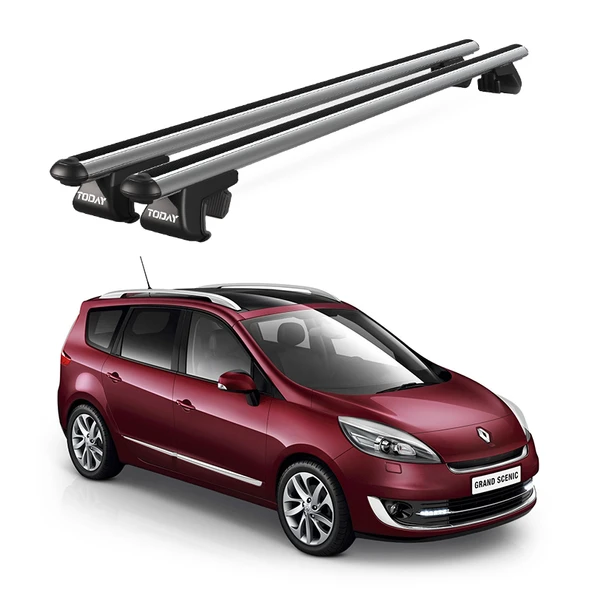 Venüs Renault Grand Scanic (2009-2016) Uyumlu Gri Ara Atkı Port Bagaj Tavan Barı ürün görseli 1