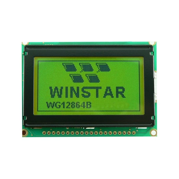 WG12864B-YYH-V#N – 128x64 Grafik LCD Ekran (Yeşil Arka Işıklı) ürün görseli 1