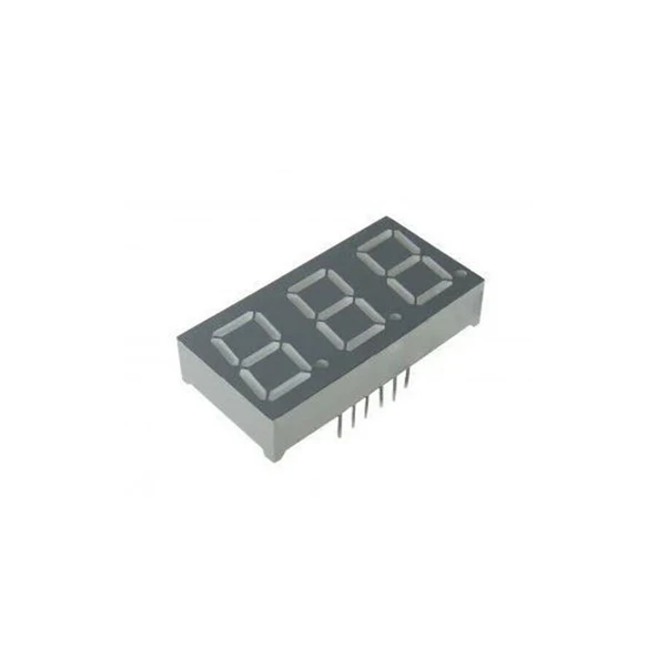 14mm Üçlü Kırmızı LED 7 Segment Display – Ortak Anot, Gri Yüzey ürün görseli 1