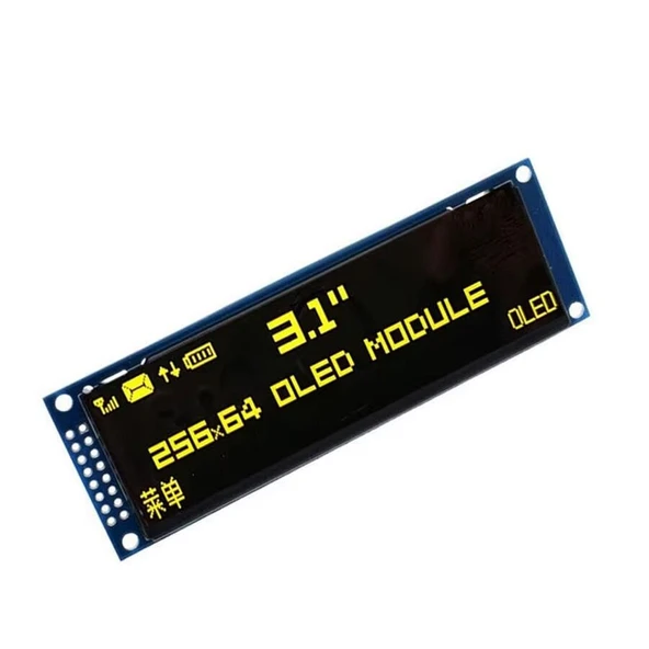 3.12 İnç 256x64 OLED Ekran Modülü - SSD1322 - Paralel/SPI - Sarı ürün görseli 1