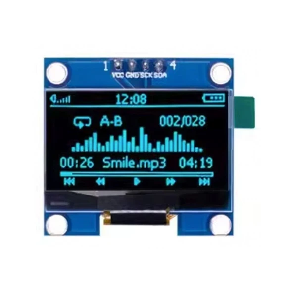 1.3'' 128x64 OLED Grafik LCD Ekran Modülü – SSD1306 – I2C – Mavi ürün görseli 1