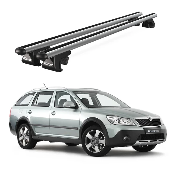 Venüs Skoda Octavia Scout (2007-2013) Uyumlu Gri Ara Atkı Port Bagaj Tavan Barı ürün görseli 1