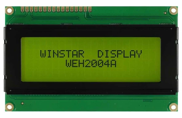 4x20 Karakter LCD Ekran – WH2004A-YYH-ET – Yeşil Arka Işık, Siyah Karakter ürün görseli 1