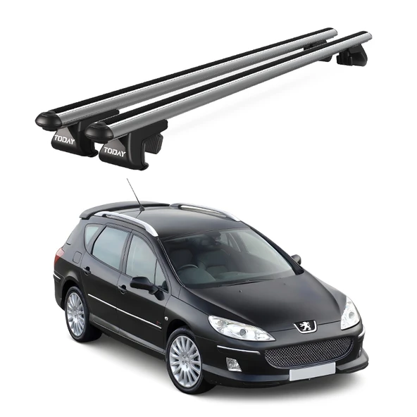 Venüs Peugeot 407 Station Wagon (2004-2011) Uyumlu Gri Ara Atkı Port Bagaj Tavan Barı ürün görseli 1