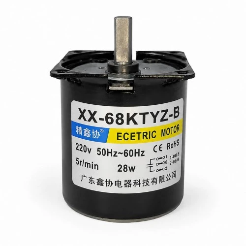 68KTYZ 5RPM 220V AC Senkron Redüktörlü Motor Düşük Devir Yüksek Tork Motor Otomasyon Motoru ürün görseli 1